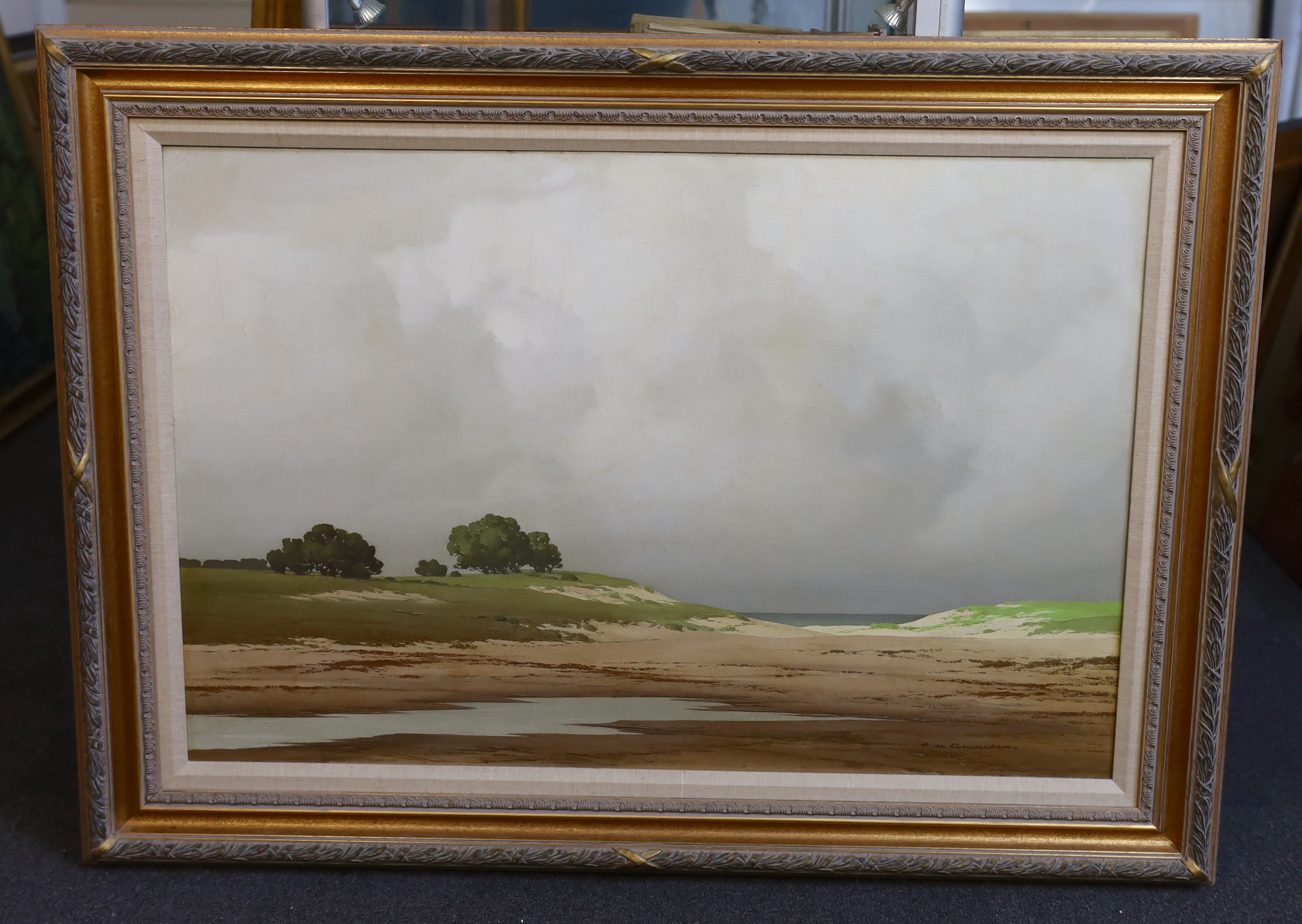Pierre de Clausades (French, 1910–1976), Coastal landscape, oil on canvas, 60 x 90cm